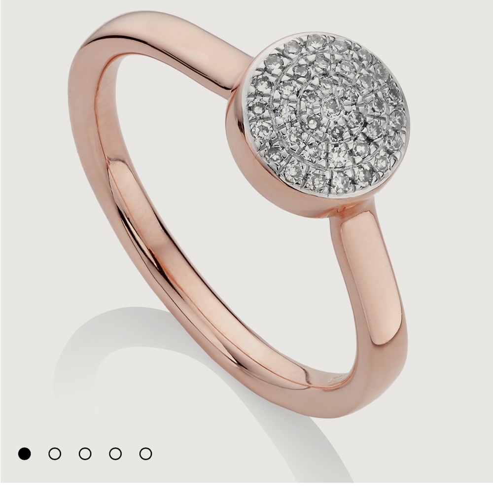 Monica Vinader Fiji Button Ring in Rose Gold